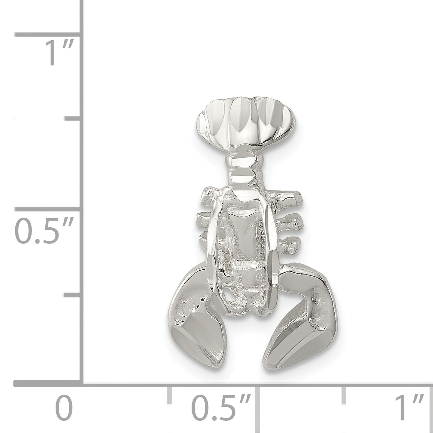 Sterling Silver Lobster Chain Slide Charm Pendant Jewerly 21mm x 11mm