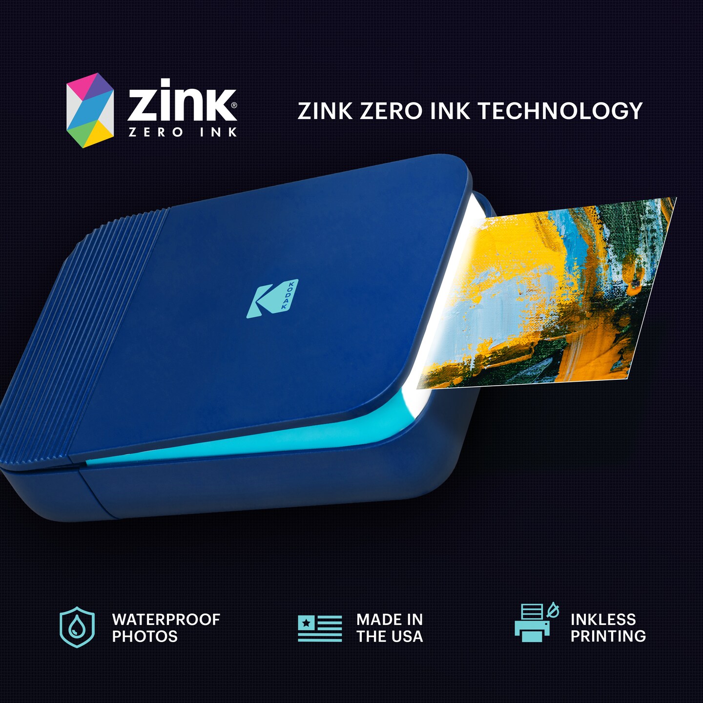 Kodak Smile Digital Instant Photo Printer for iOS &#x26; Android with Bluetooth &#x26; 2x3 Zink Zero Ink Technology