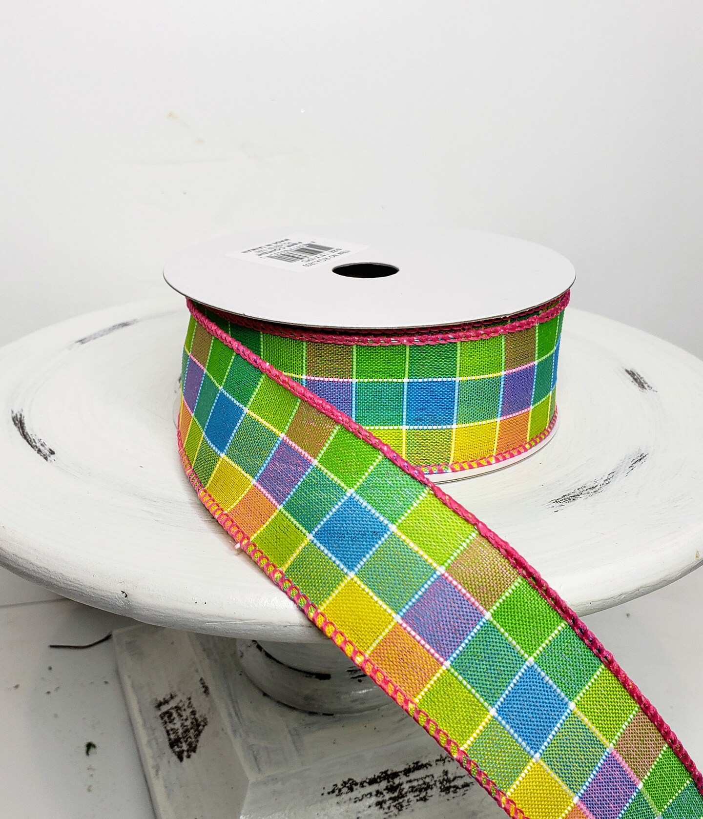 1.5"x10yd Bright Check Spring Ribbon - Vibrant Colors for Your Spring Creations-RGA1859