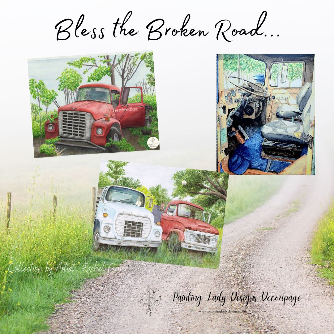 On the Road - Paper for Decoupage Crafting and Multi Media Art