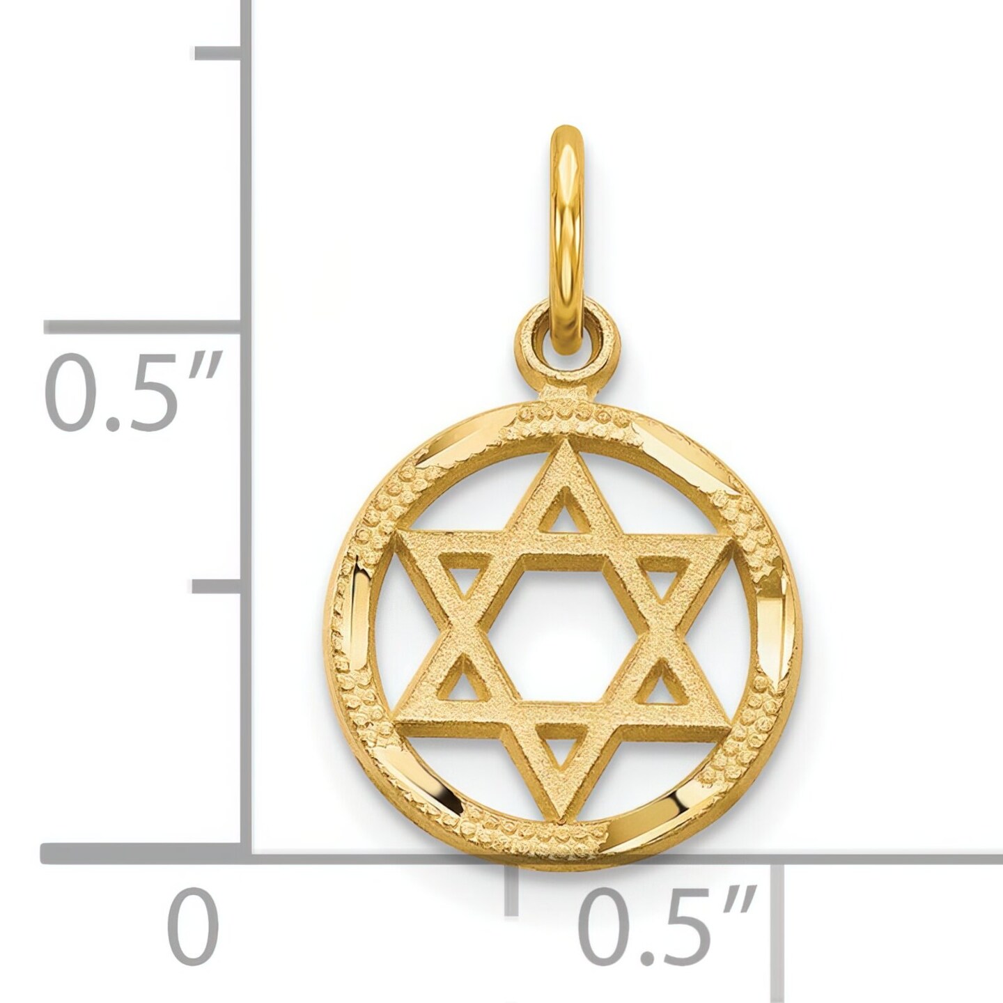 10K Yellow Gold Religious Diamond-Cut Star of David Charm New 18 X 12mm  Jewerly