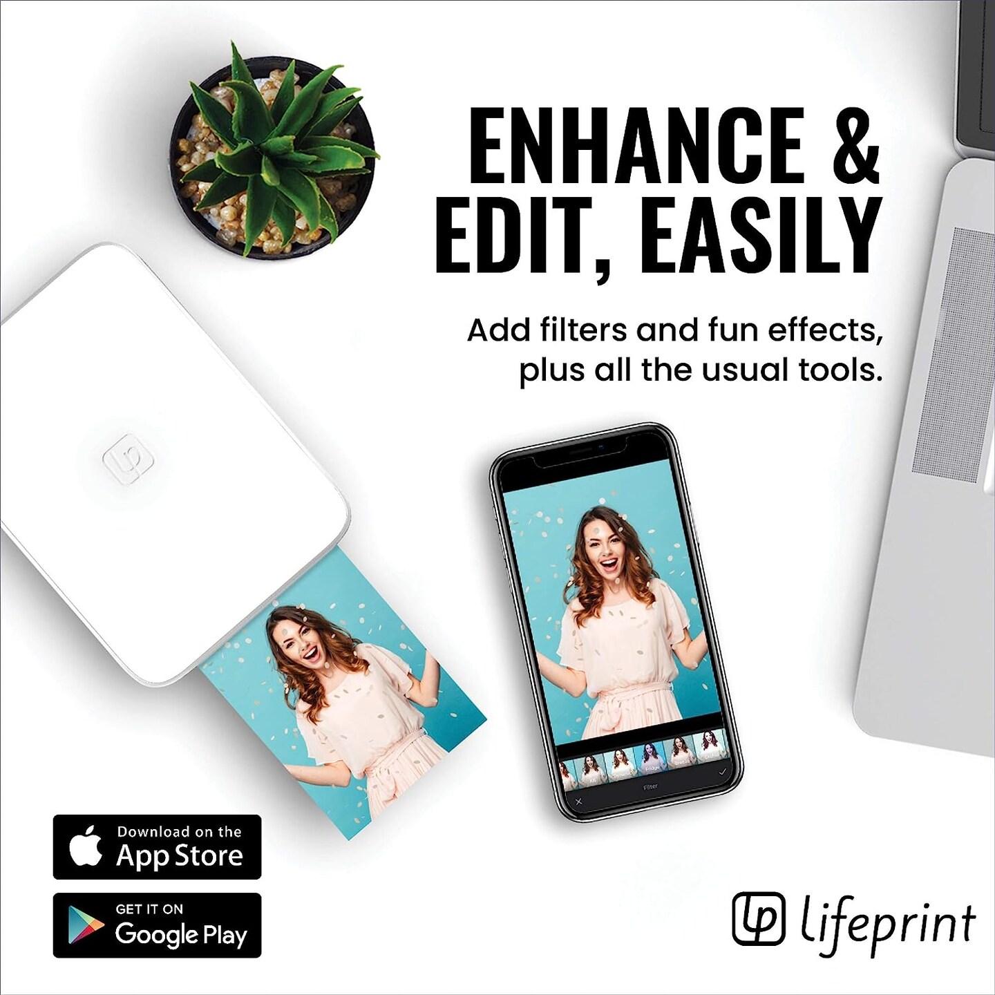 Lifeprint 3x4.5 Portable Photo and Video Printer, Portable Printer for iPhone and Android