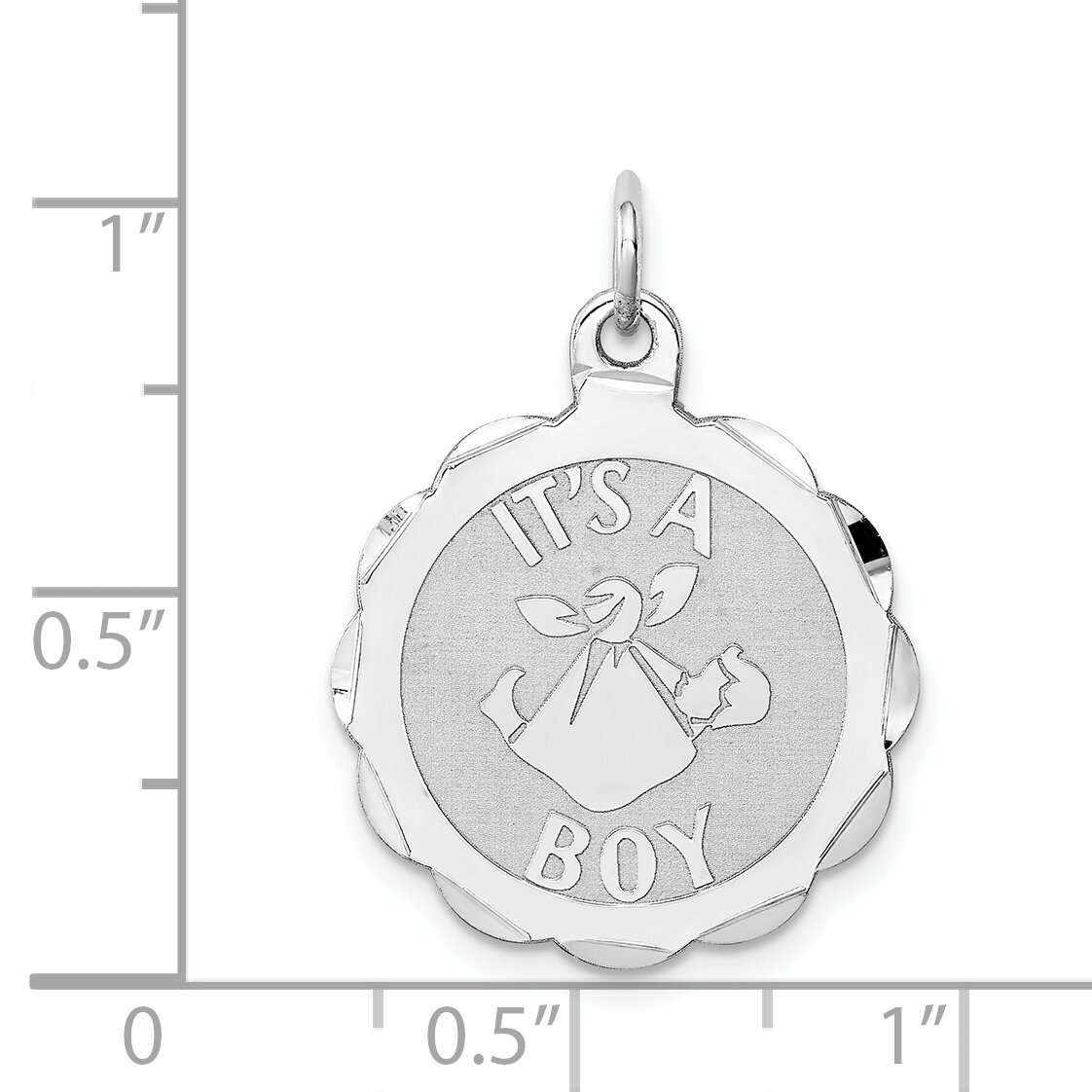 Sterling Silver Its A Boy Charm Pendant Baby Jewelry 26mm x 20mm