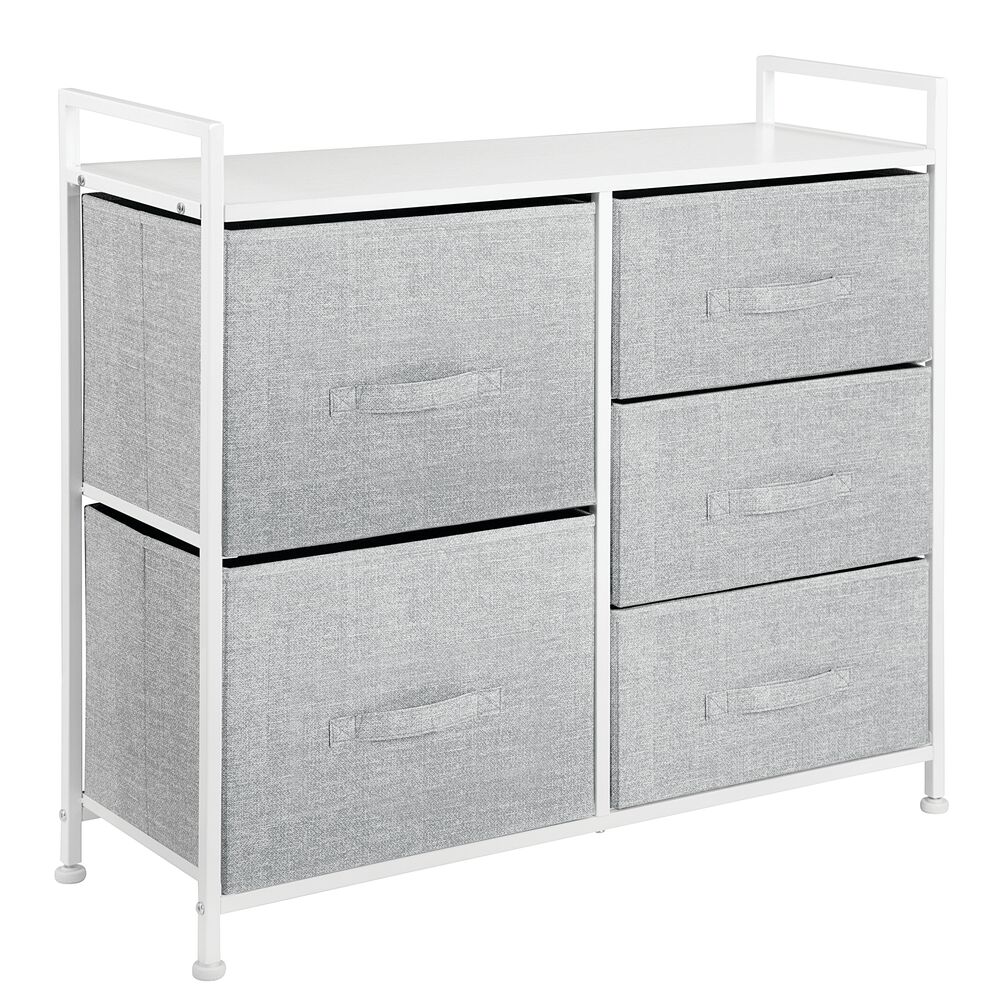 mDesign Storage Dresser Furniture with 5 Removable Fabric Drawers