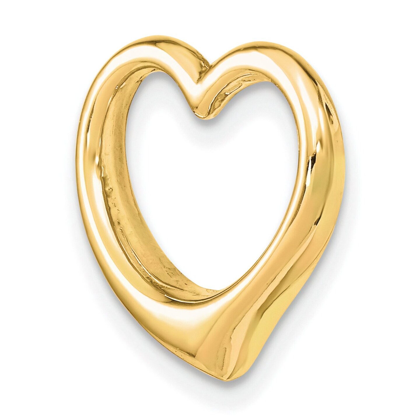 14K Gold 3D Floating Heart Slide Pendant Love Charm 15 X 14mm Jewerly