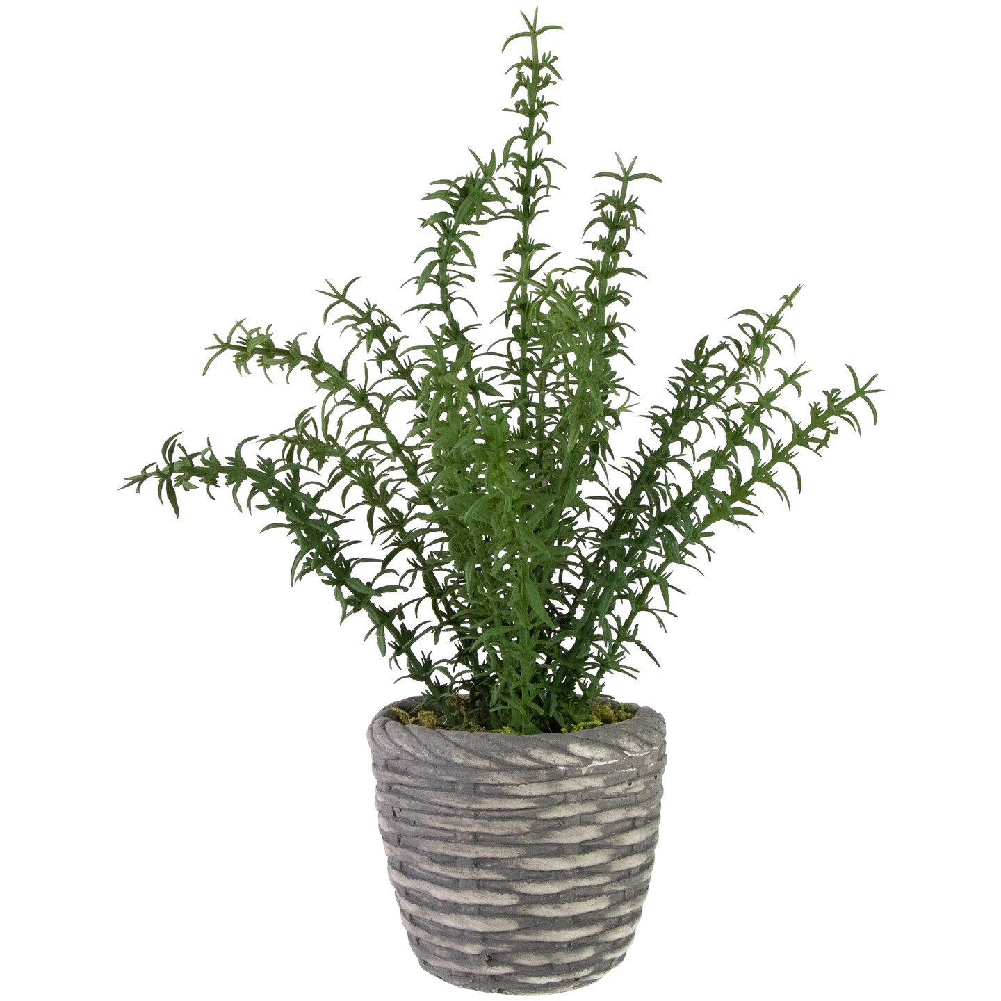 Northlight Real Touch&#x2122; Artificial Thyme Plant in Gray Ceramic Pot - 15&#x22;