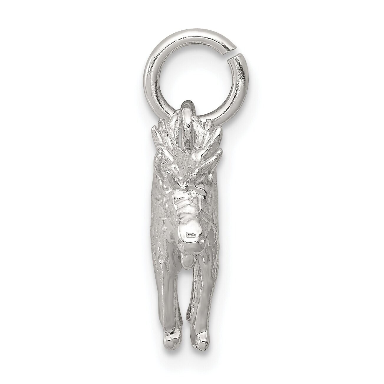 Sterling Silver Moose Charm Jewelry Animal Pendant 17mm x 16mm