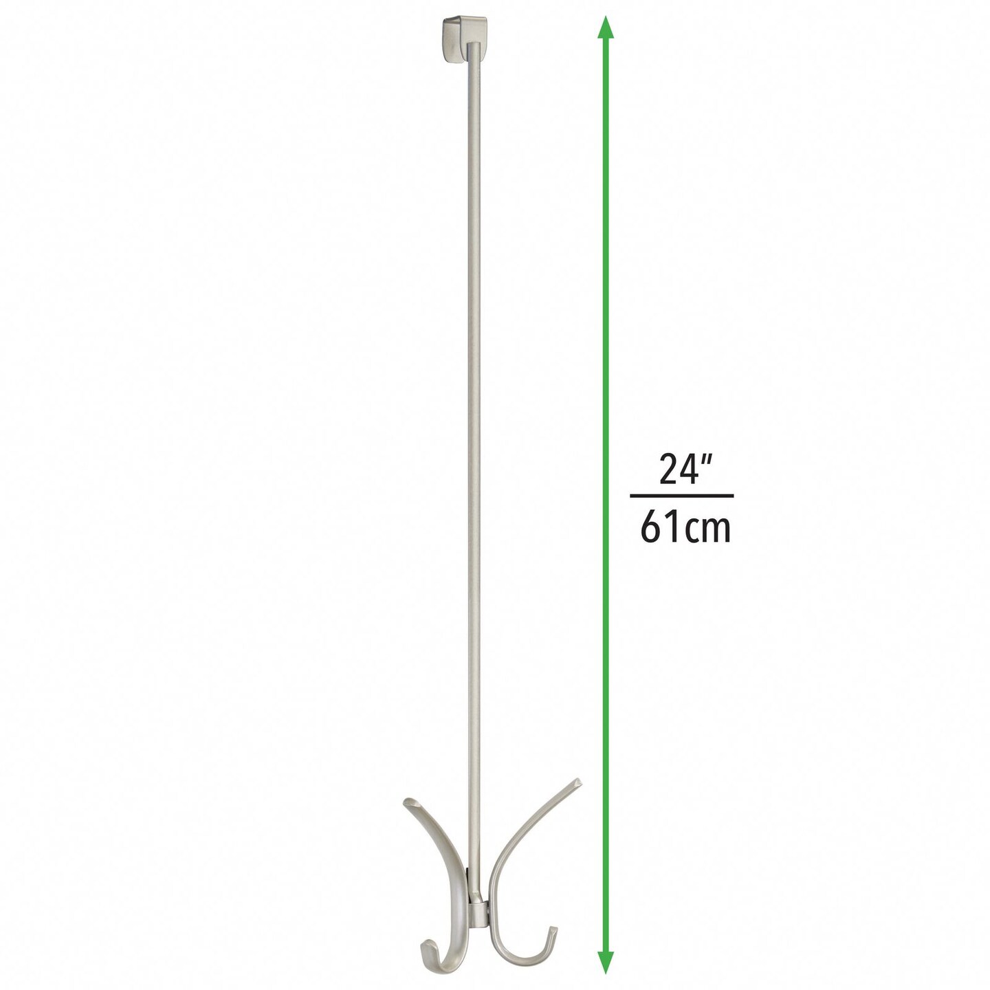 mDesign Metal Over Door Quad 4 Hook Storage Organizer Rack, Tall, 2 Pack