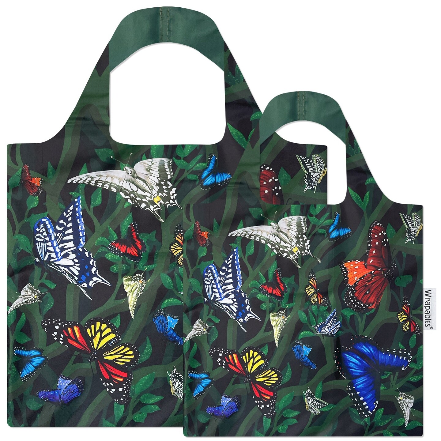 Wrapables Large & Small Allybag Foldable & Lightweight Reusable Grocery Bags (Set of 2)