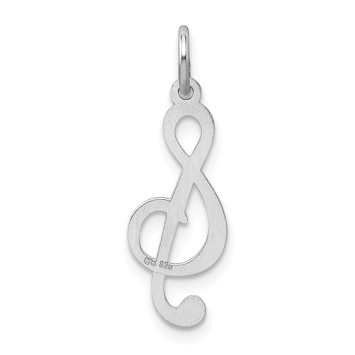 Sterling Silver Treble Clef Charm Pendant Music Jewelry 20 X 9mm