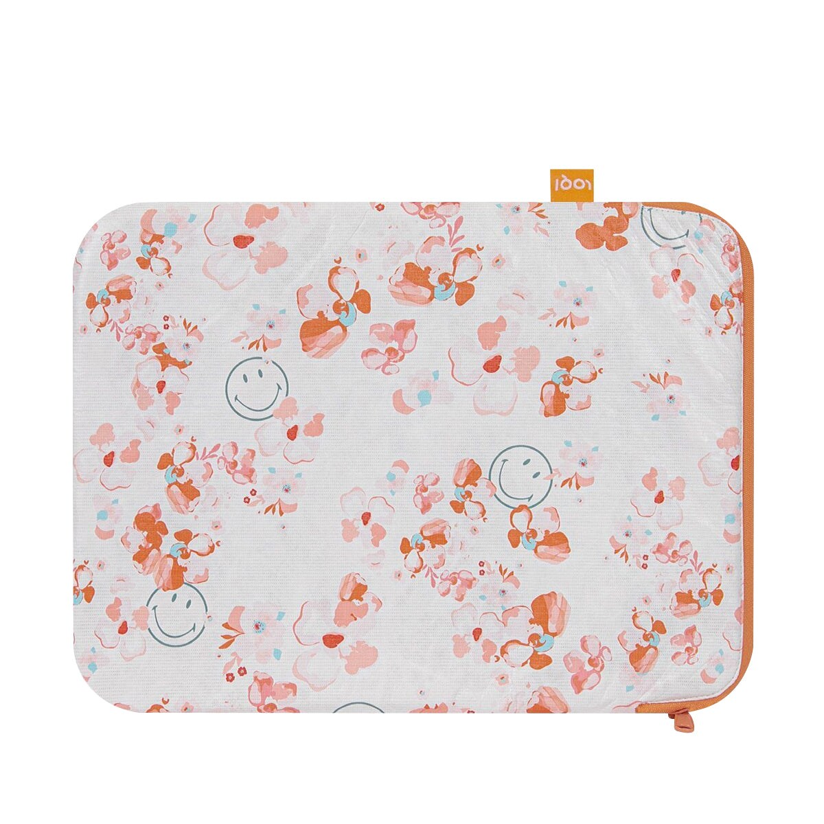 LOQI Artists Laptop Cover, Smiley Tyvek Blossom White, One Size
