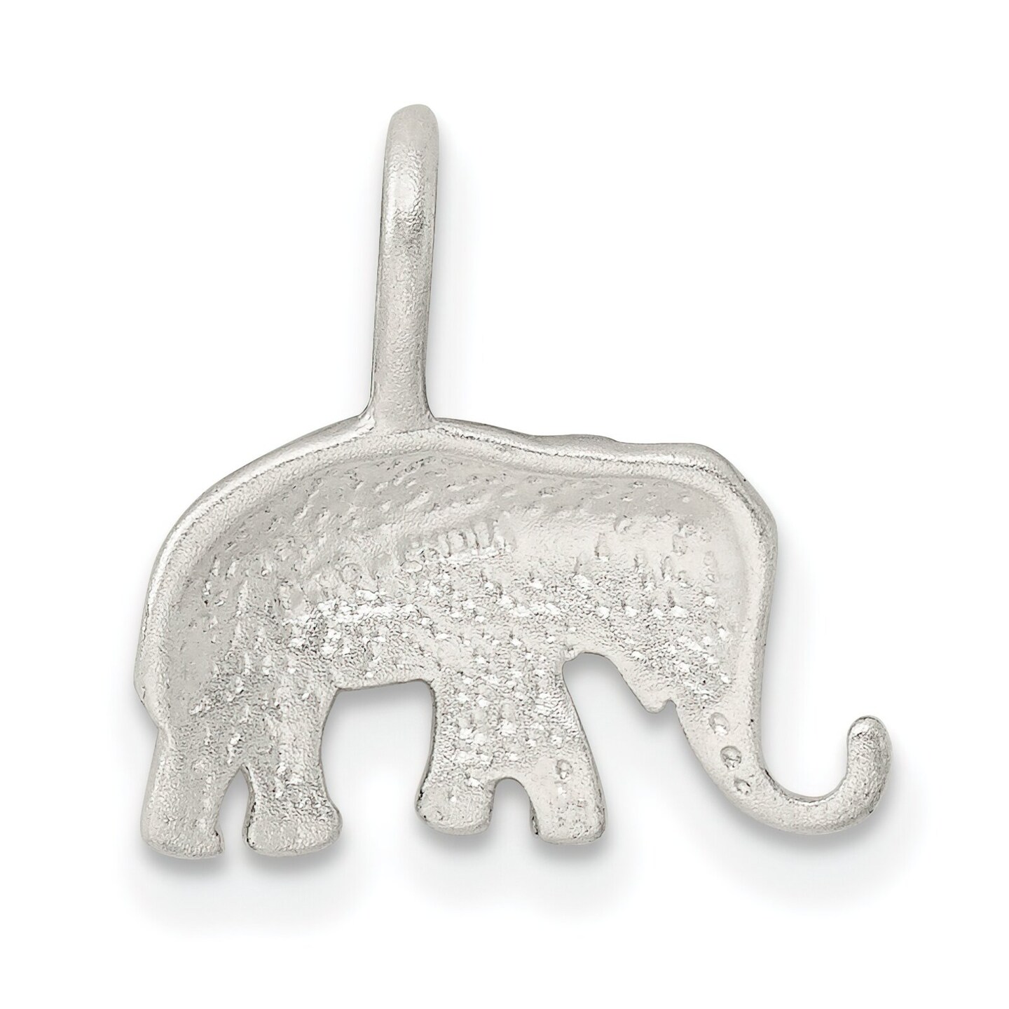 Sterling Silver Elephant Pendant Charm Africa Jewelry 17mm x 16mm
