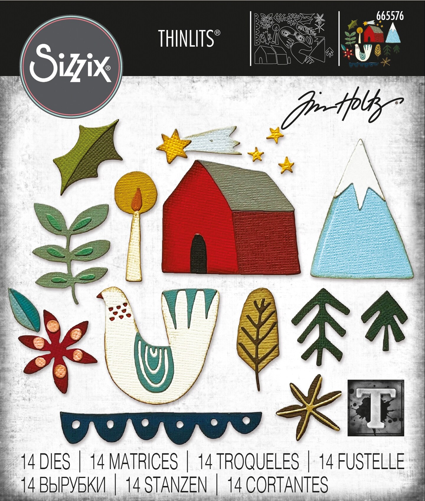 Sizzix Thinlits Dies By Tim Holtz 14/Pkg-Funky Nordic