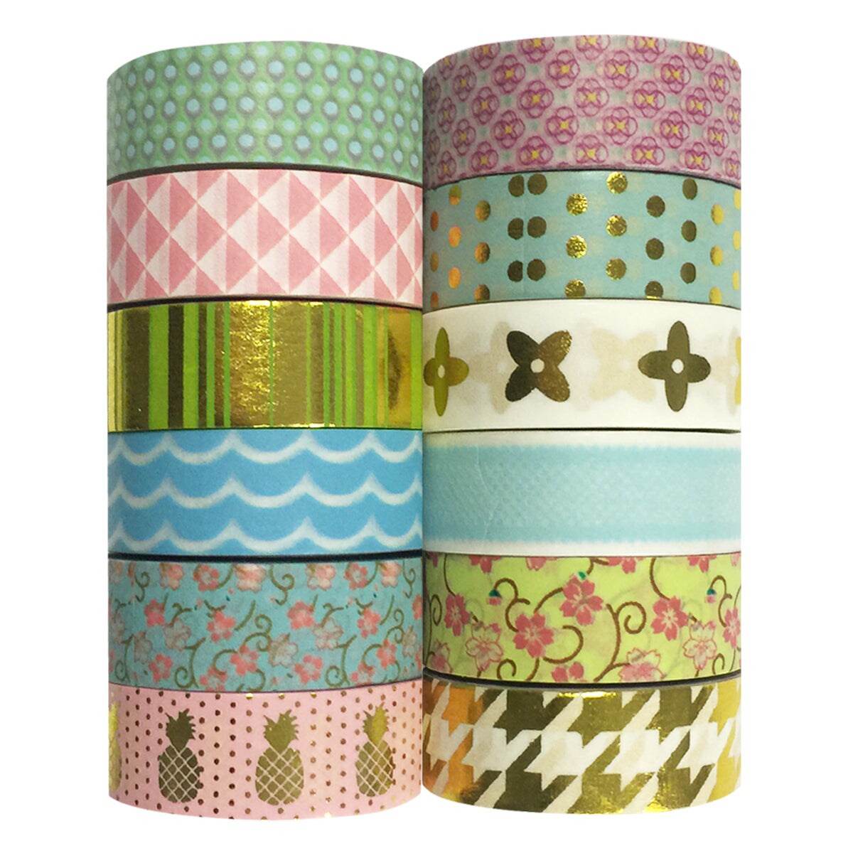 Wrapables WPSET48 Washi Masking Tape Collection (Set of 12)