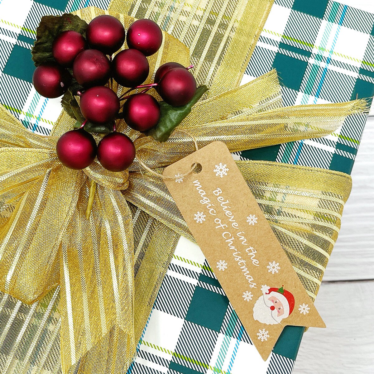 Wrapables Christmas Holiday Gift Tags/Kraft Hang Tags with Jute Strings for Gift-Wrapping, DIY, Arts & Crafts