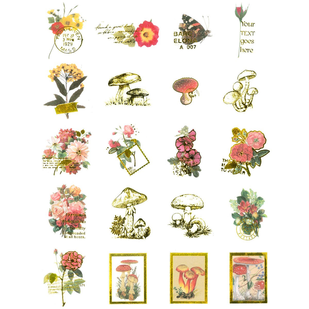 Wrapables Decorative Scrapbooking Washi Stickers, DIY Crafts for Stationery, Diary, Card Making (60 pcs)