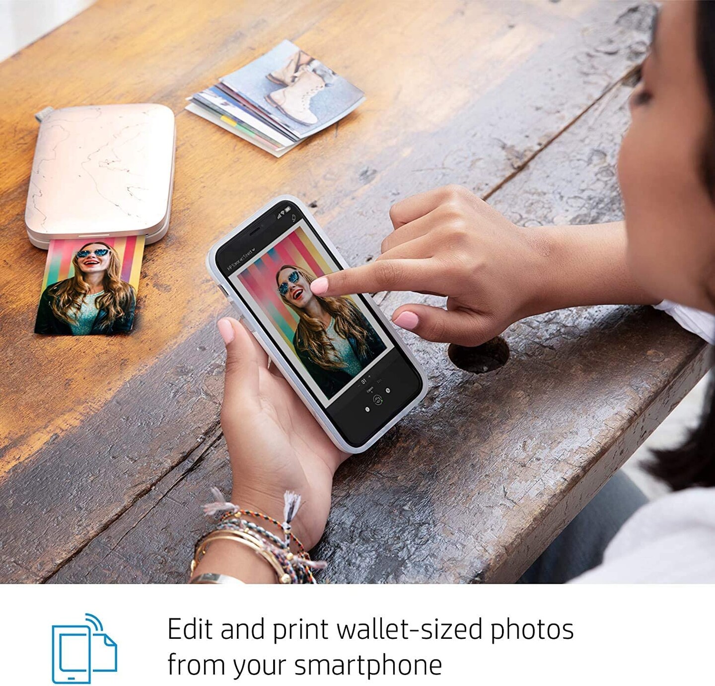 HP Sprocket Portable Printer, Zink Sticky Paper 2.3x3.4 Instant Photo  Printer for iOS & Android
