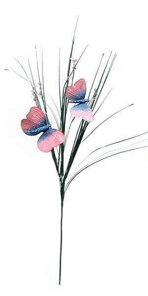Floral Butterflies Decorative Accent 25&#x22; Stem