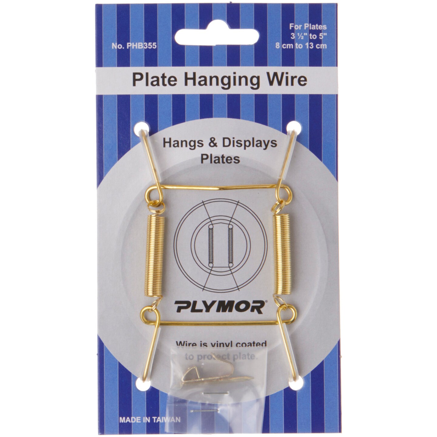 Plymor Shiny Gold Finish Wall Mountable Plate Hanger, 3.125&#x22; H x 1.75&#x22; W x 0.5&#x22; D (For Plates 3.5&#x22; - 5&#x22;)