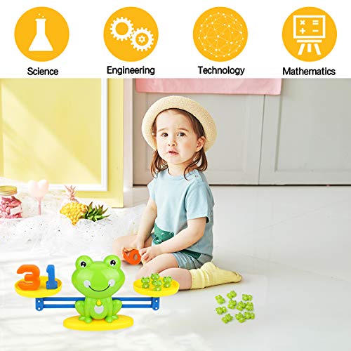 Valentines for Preschoolers Frog Balance Counting Toys for Boys &#x26; Girls Educational Number Toy Fun Children&#x27;s Gift STEM Learning Age 3+ (63 PCS)