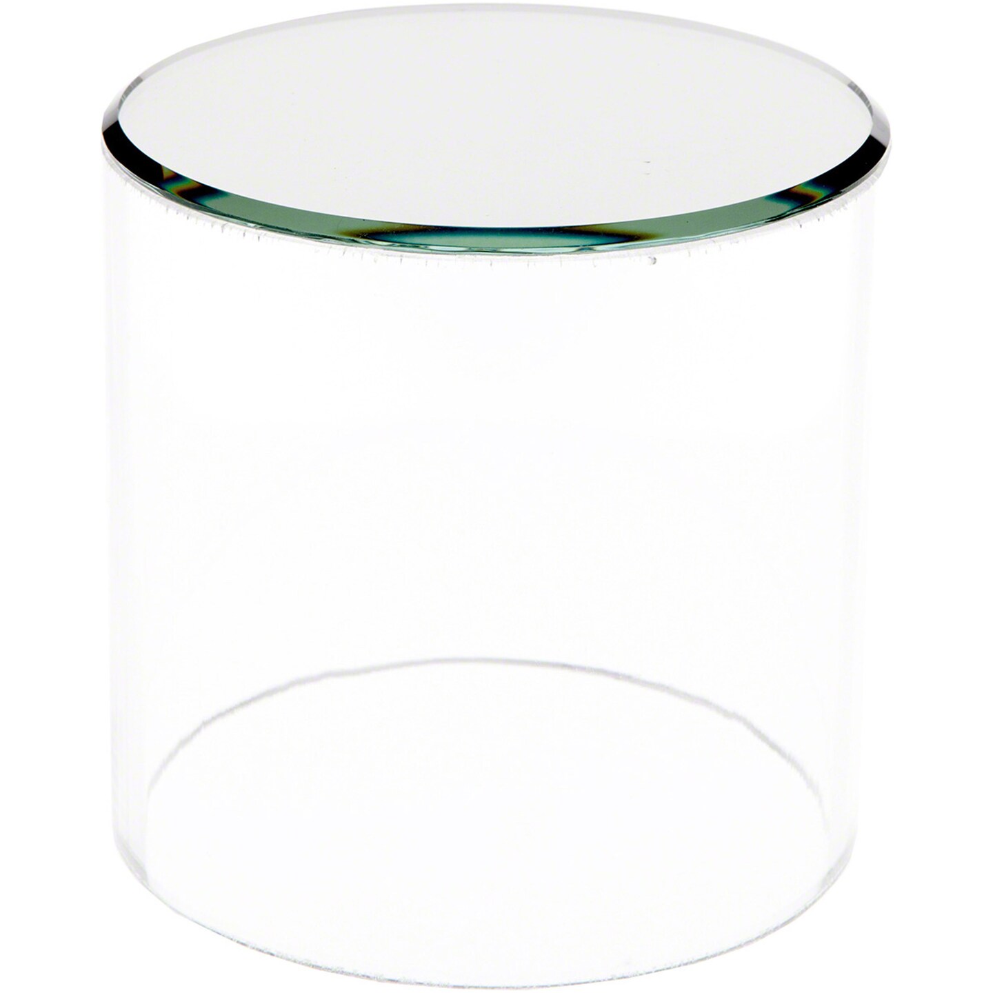 Plymor Clear Acrylic Cylinder Display Riser with Mirror Top, 4&#x22; H x 4&#x22; D