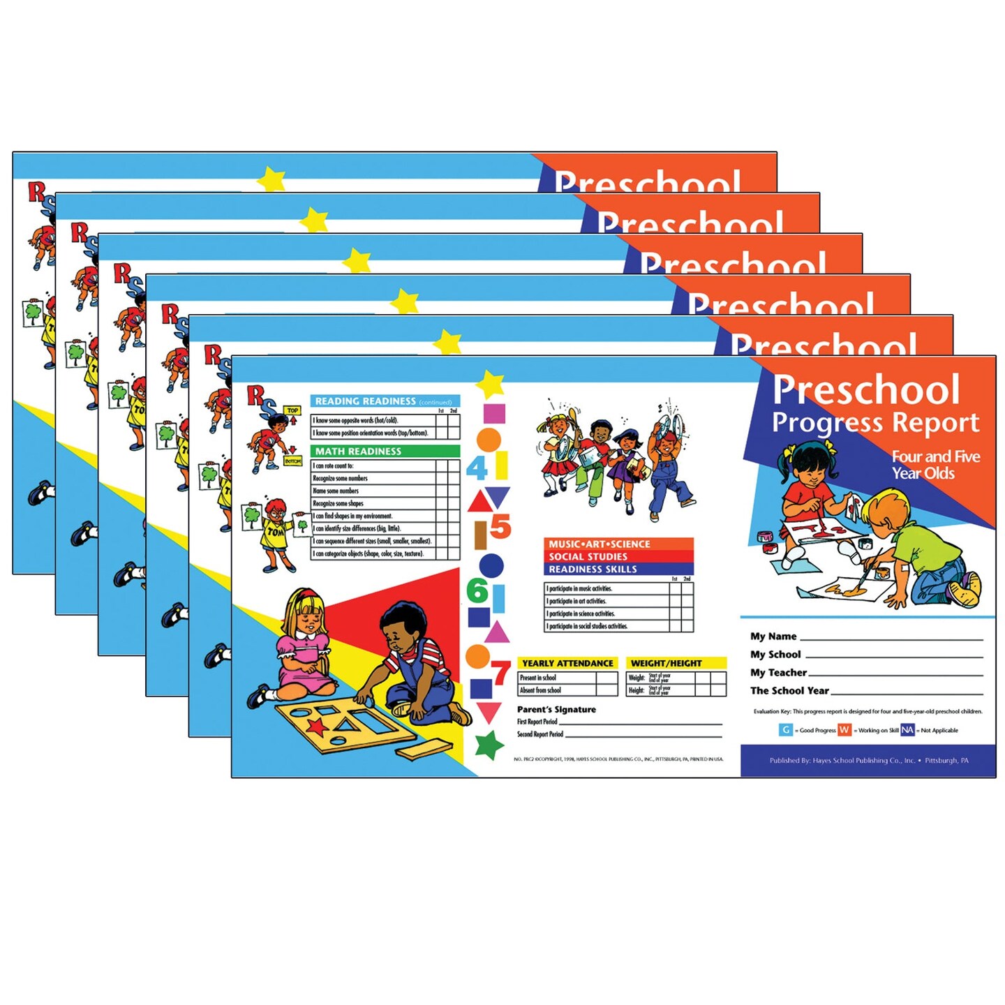 Preschool Progress Report, Ages 4-5, 10 Per Pack, 6 Packs