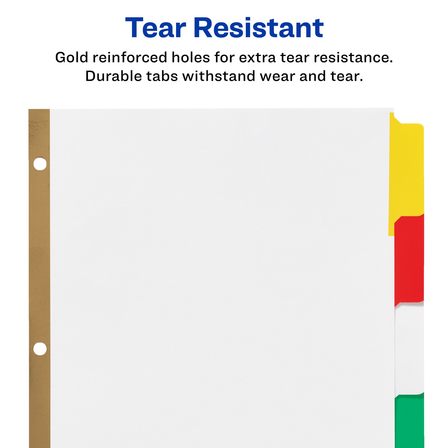 Avery 5-Tab Binder Dividers, Write &#x26; Erase Dividers, 5 Multicolor Big Tabs, 6 Sets (73076)