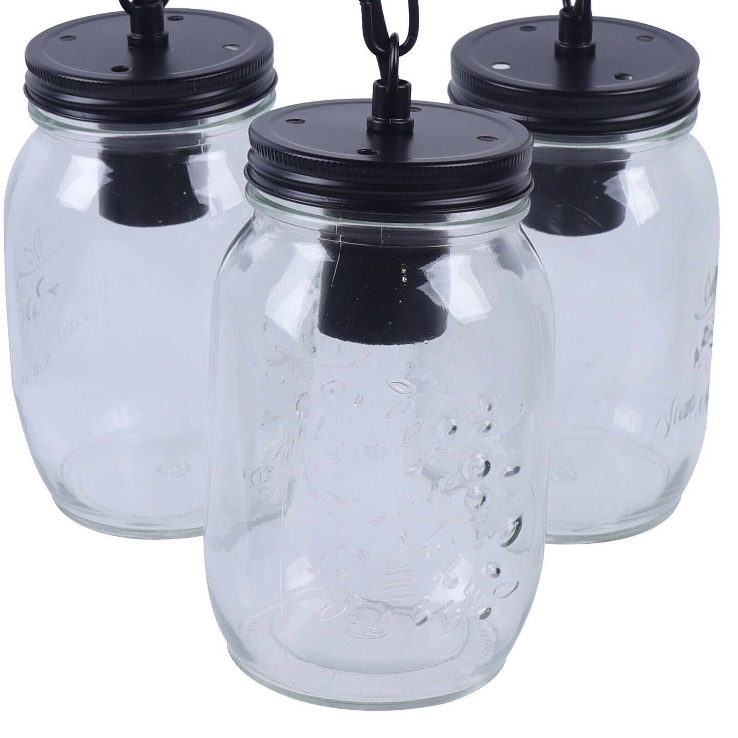 Kitcheniva 3-Lights Farmhouse Mason Jar Hanging Pendant Lamp