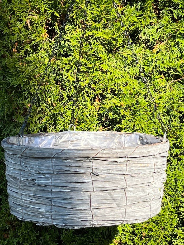 Weathered Wood Hanging Basket