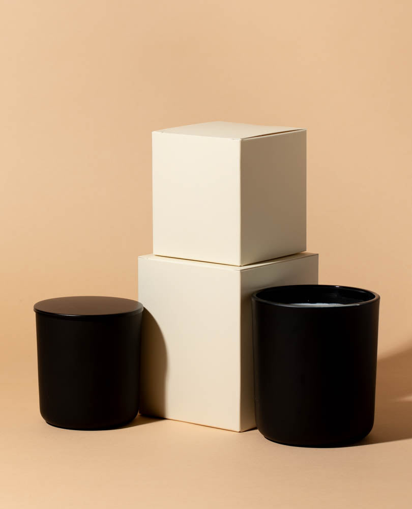 Cream Soft Touch Candle Box, Set of 12
