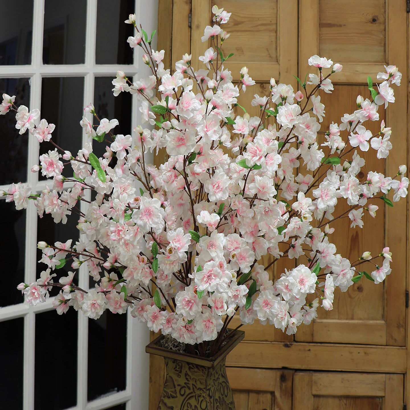 6-Pack: Light Pink Cherry Blossom Stem with Silk Flowers, Floral Home by Artificial Flowers