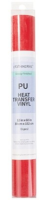 Craft Express Glossy Heat Transfer Vinyl Roll 12&#x22;X60&#x22;-Red