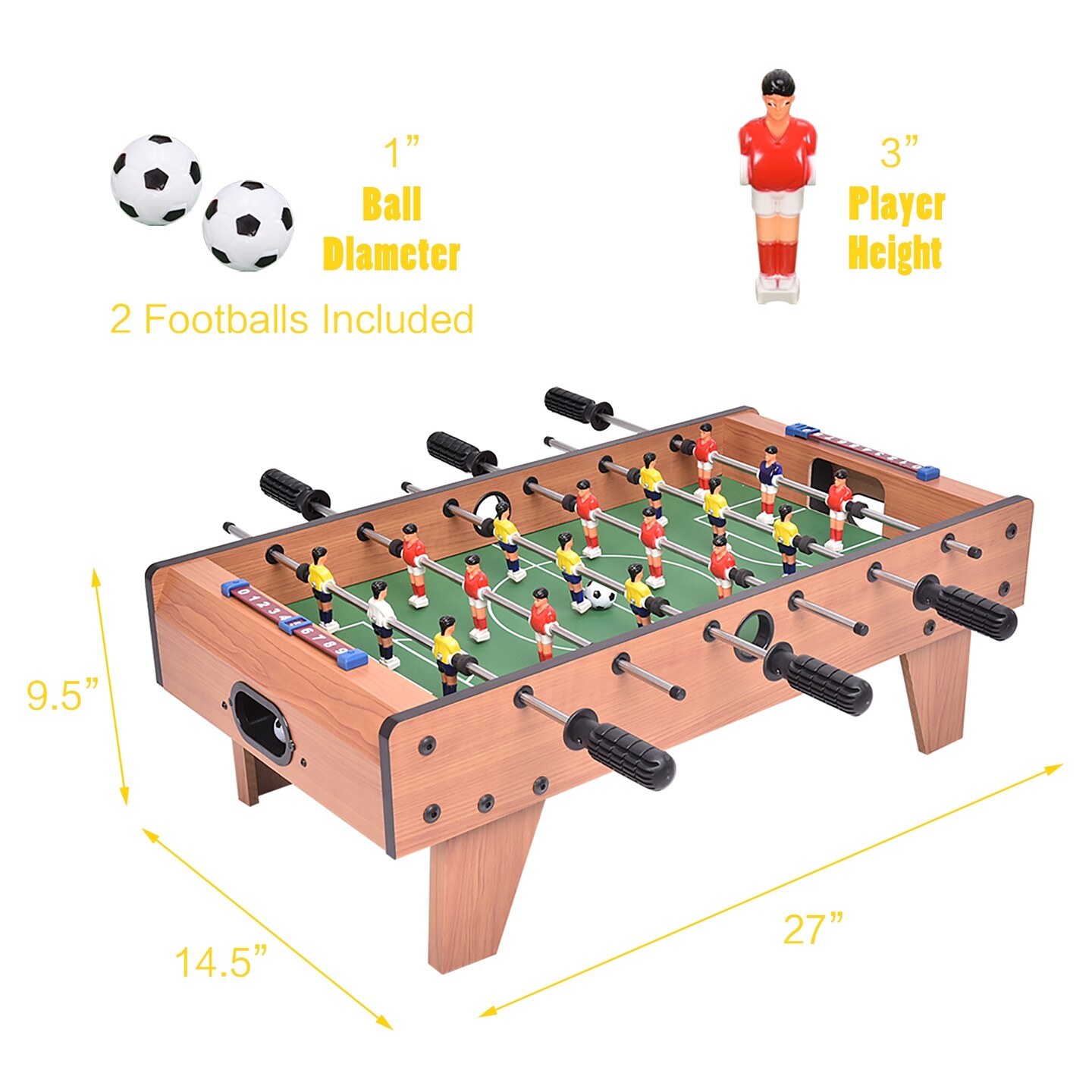 27'' Foosball Table Competition Game Room Soccer football Sports Indoor shops w/ Legs