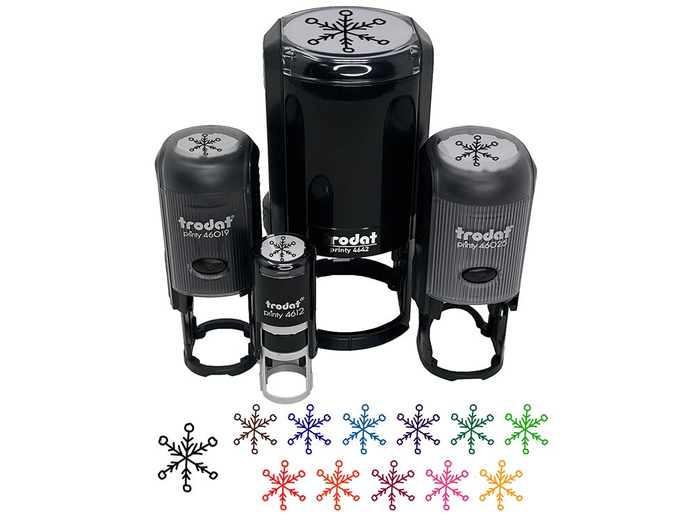 Snowflake Sketch Winter Self-Inking Rubber Stamp for Stamping Crafting Planners