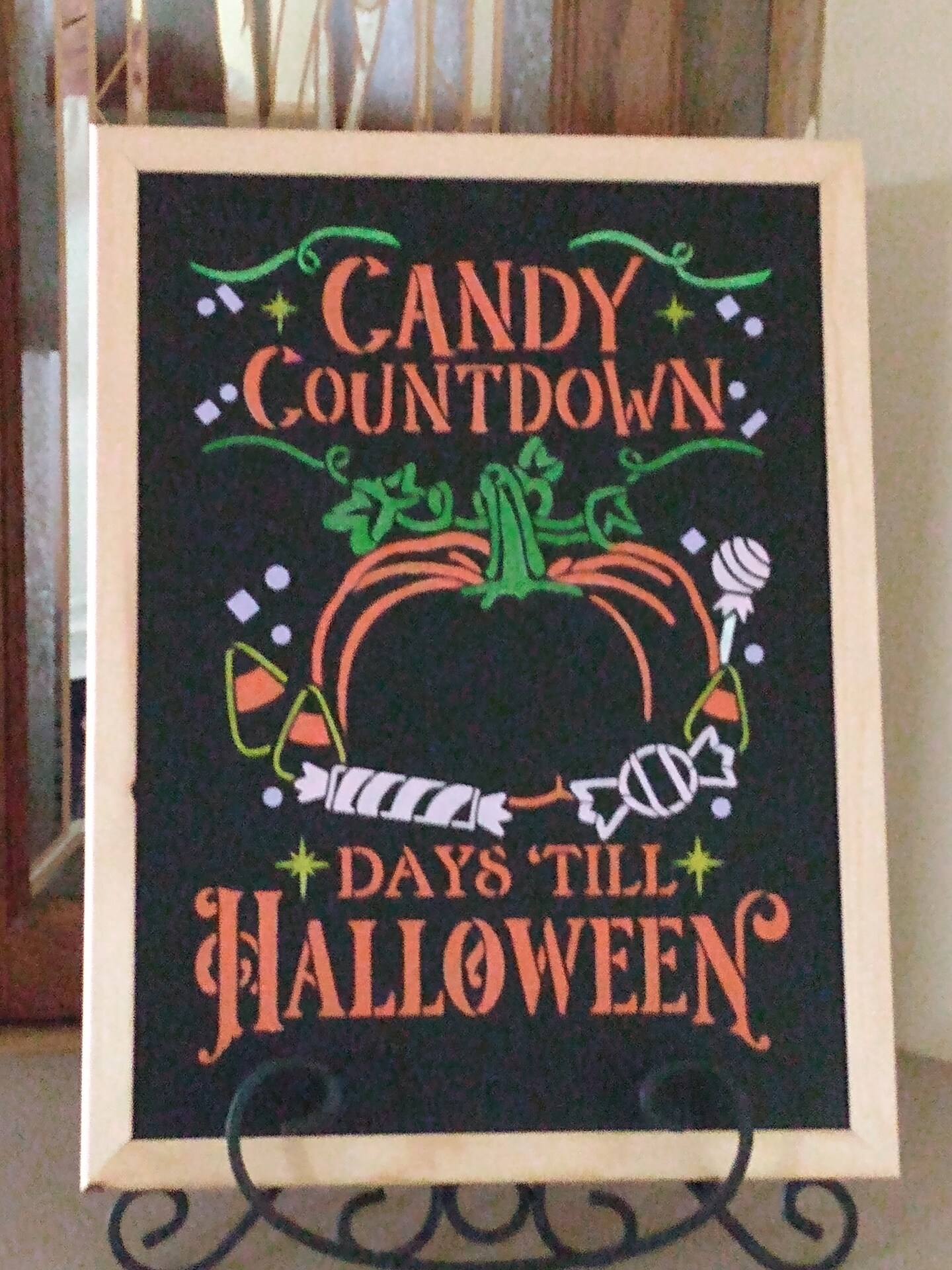 Halloween Countdown Sign, Halloween Decorations, Halloween Wall Decor