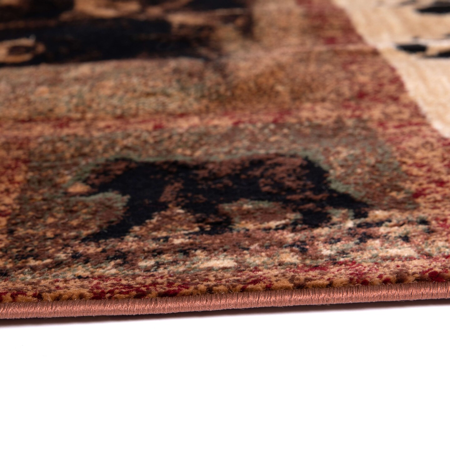 Masada Rugs Kodiak Collection Cabin/Lodge Area Rug Mat with Bear and Cub Scene