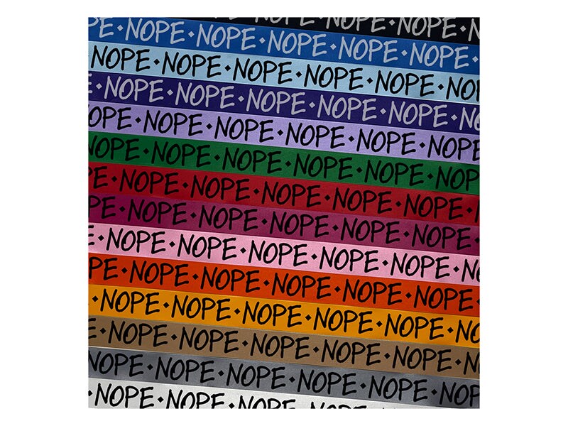 Nope Text Satin Ribbon for Bows Gift Wrapping DIY Craft Projects 1