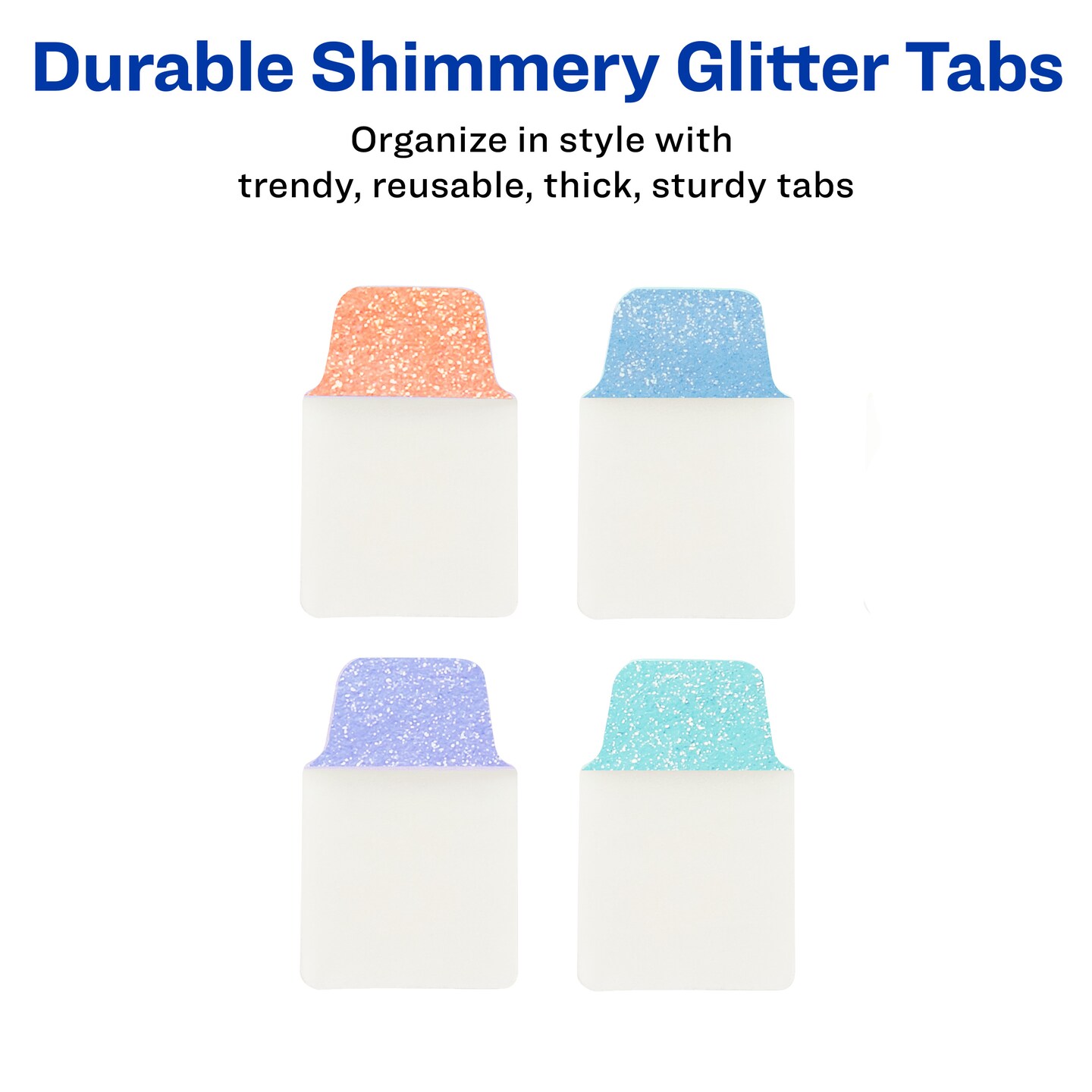 Avery Mini Ultra Tabs, 1&#x22; x 1.5&#x22;, Pastel Sparkle Shimmer Designs, 64 Repositionable Sticky Tabs (2 Pack of 74149)