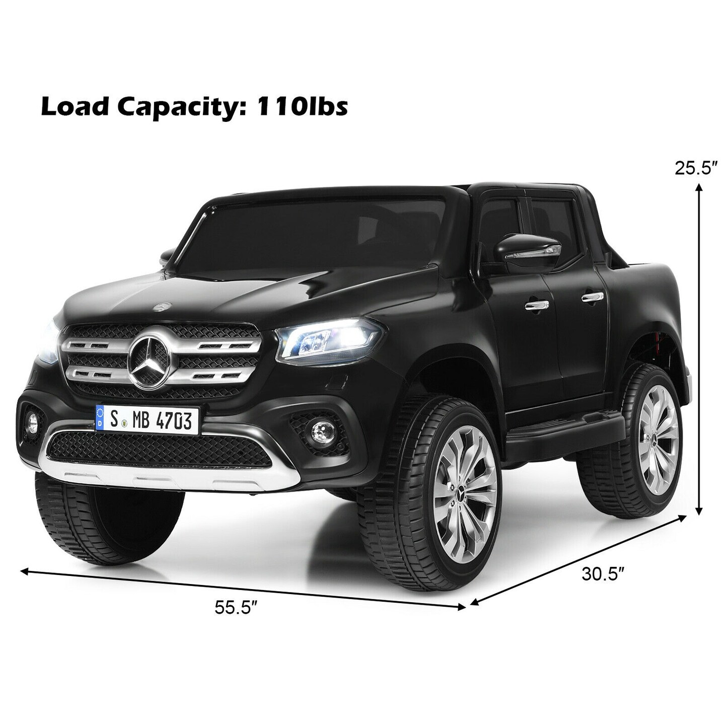 12V 2-Seater Kids Ride On Car Licensed Mercedes Benz X Class RC with Trunk
