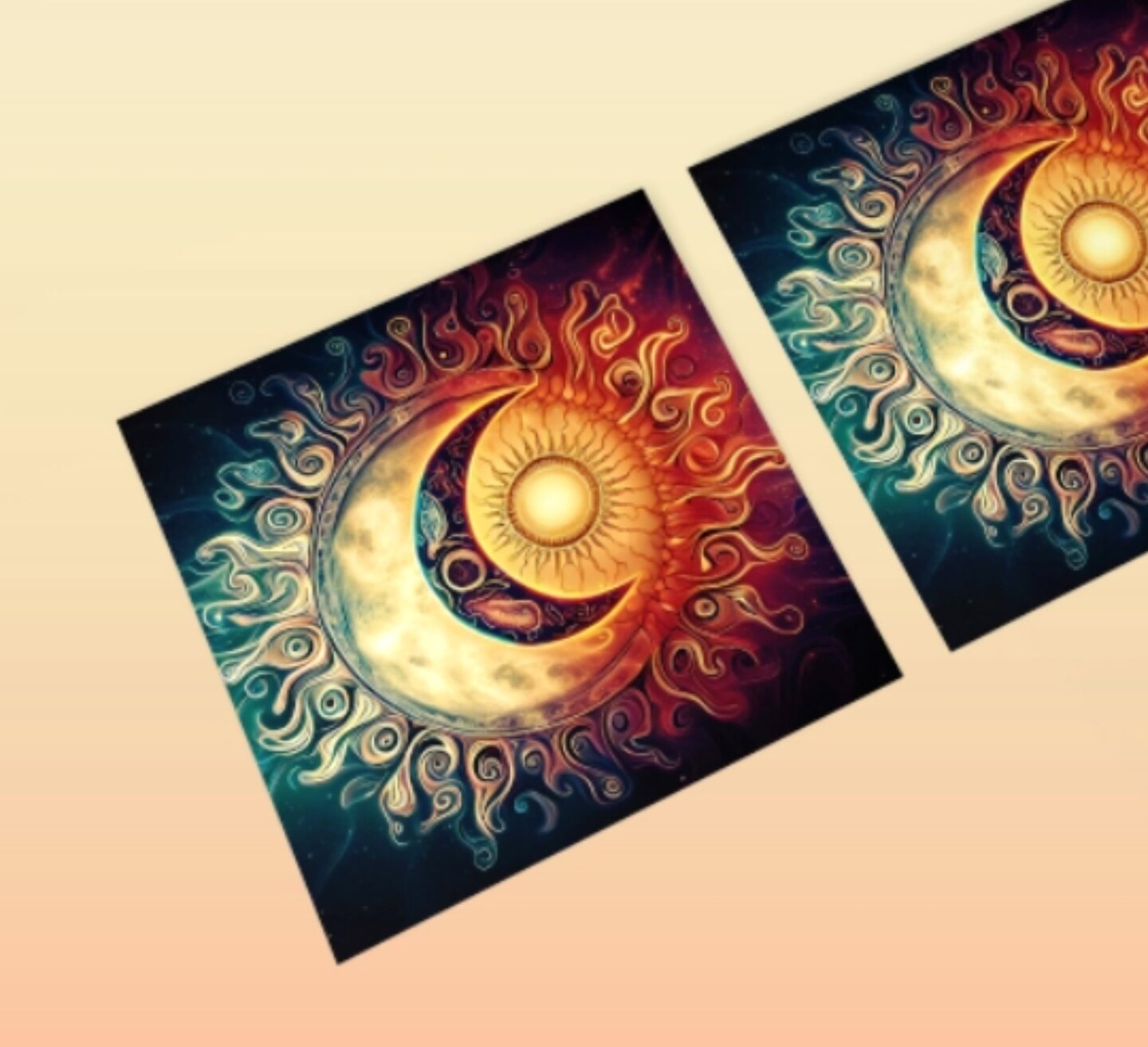Sun and Moon Cards, Birthday Greeting Cards, Invitation Cards, Blank