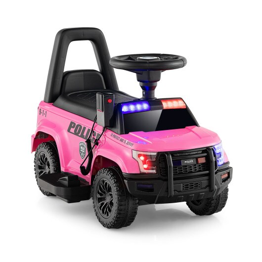 6V Kids Ride On Police Car with Real Megaphone and Siren Flashing Lights