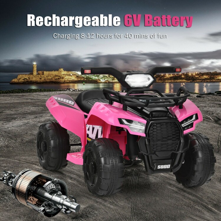 Multi-Functional 6V Kids Electric Ride On Car with LED Head Light and Charging Hole
