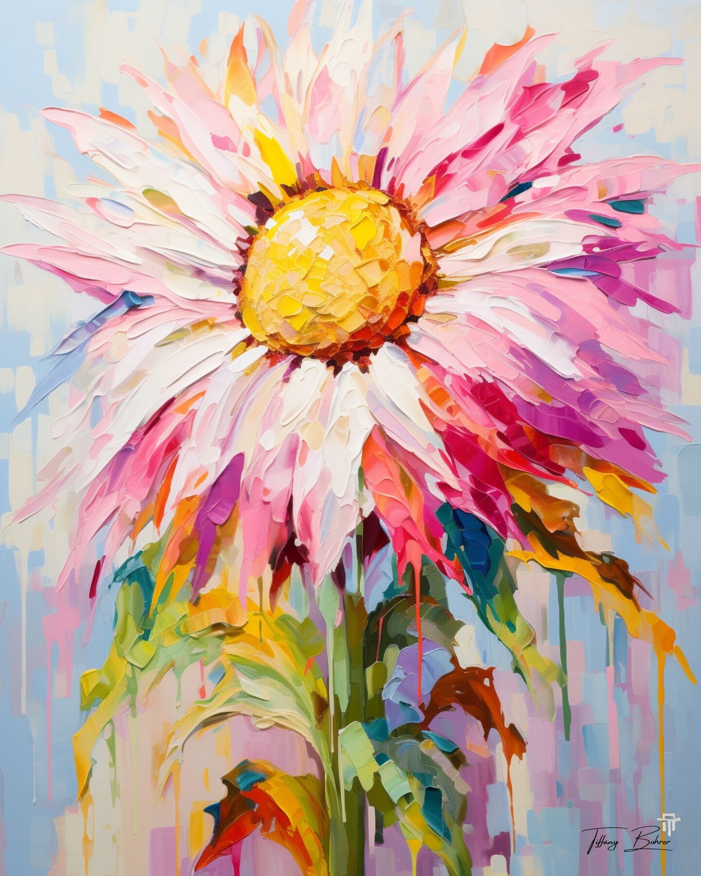 Sunflower Dressed in Pink - Giclee Fine Art Print on Heavy Fine Art ...