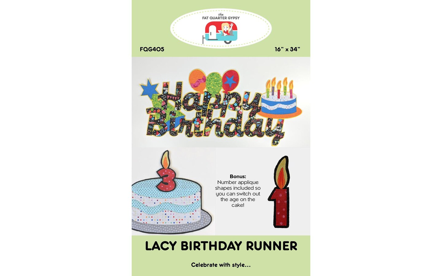 The Fat Quarter Gypsy Table Runner Lacy BirthdayPt
