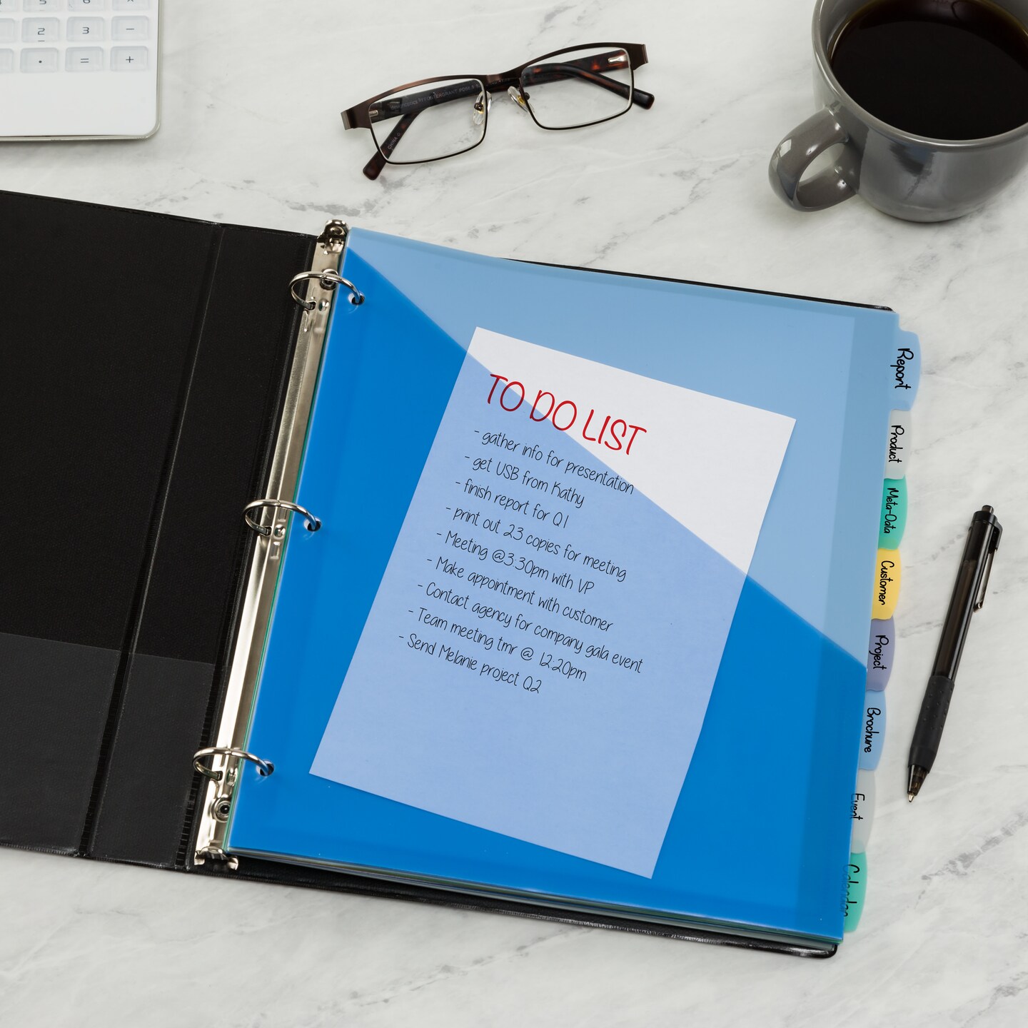 Write &#x26; Erase Plastic Dividers with Pockets, 8-Tabs, 2 Sets of 16177