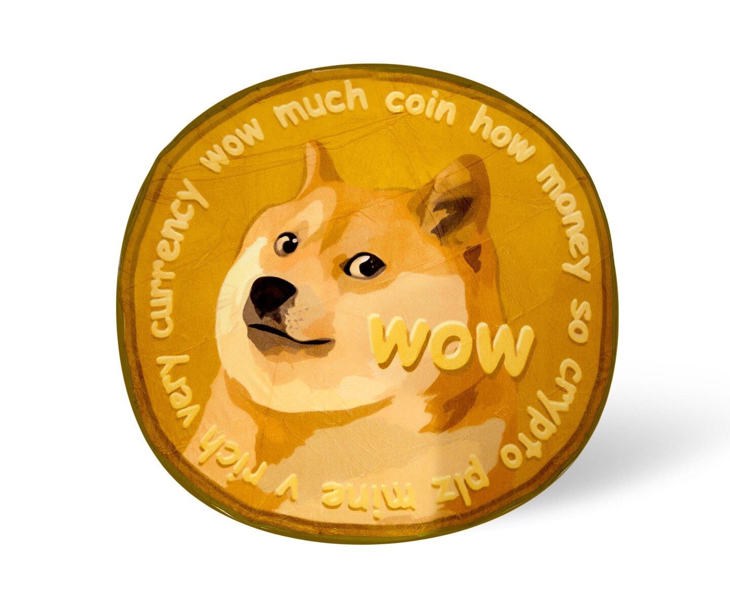 Dogecoin Cryptocurrency Round Fleece Throw Blanket | 60 Inches