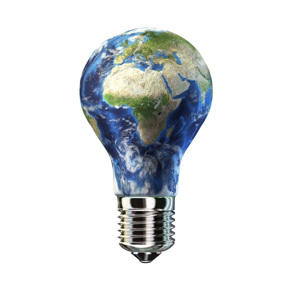 Light Bulb With Planet Earth Inside Glass Africa And Europe View Poster Print