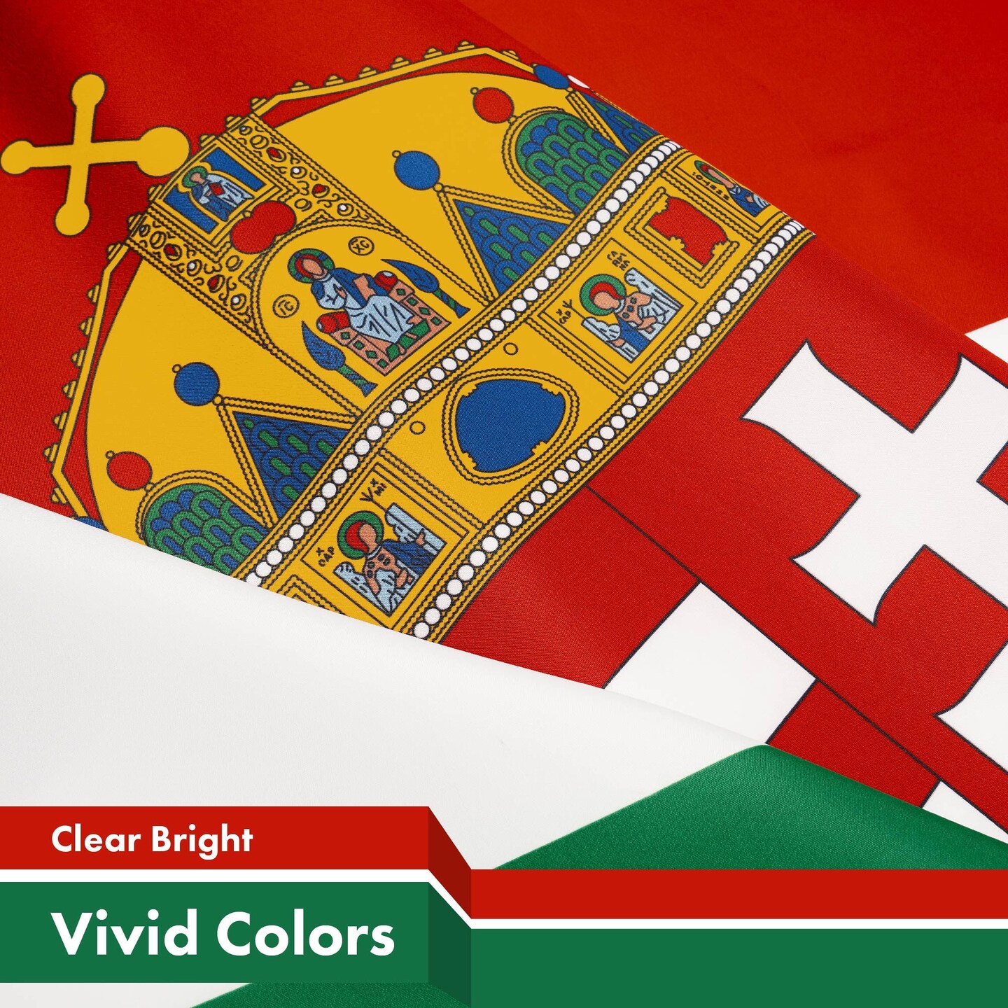 G128 Combo Pack: American USA Flag 150D 3x5 Ft &#x26; Hungary Coat of Arms Flag 300D 3x5 Ft, Indoor/Outdoor, Brass Grommets