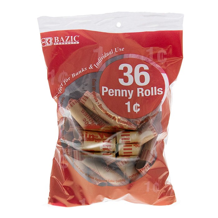 BAZIC Penny Coin Wrappers (36/Pack)