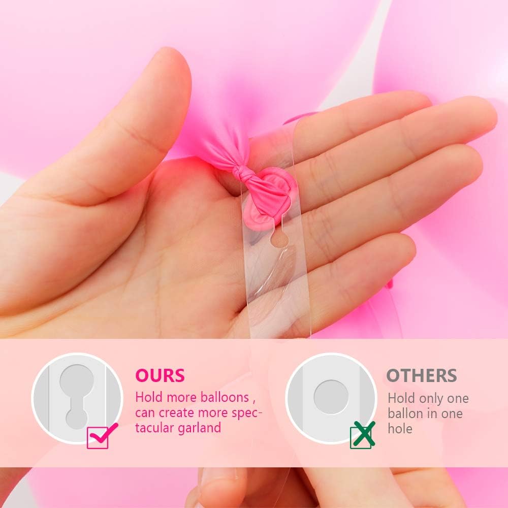 Balloon Arch Garland Decorating Strip Kit - 64 ft Ballon Tape Strips and 200 Dot Glue for Birthday Wedding Baby Shower Party DIY Decorations (Upgraded Version)